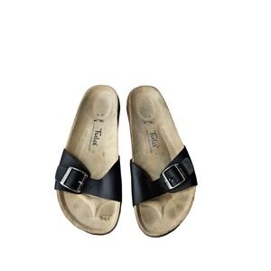 Tula birkenstock Madrid Black slide 39. US8 Slippers. Hippie. Travel. Relaxed.